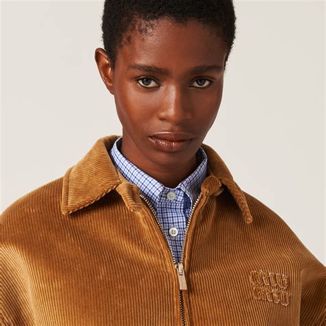 Corduroy blouson jacket .